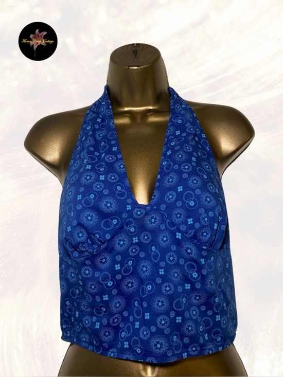 bp Tops - Y2K Blue Halter Crop Top